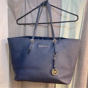 Navy Blue Michael Kors Tote Bag